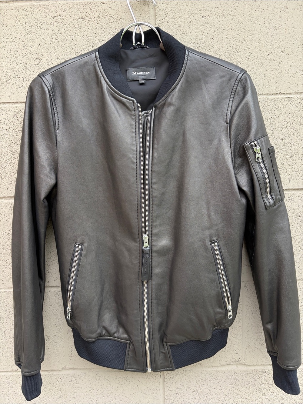 Like New Mackage Leather Bomber Jacket - Sz:XS